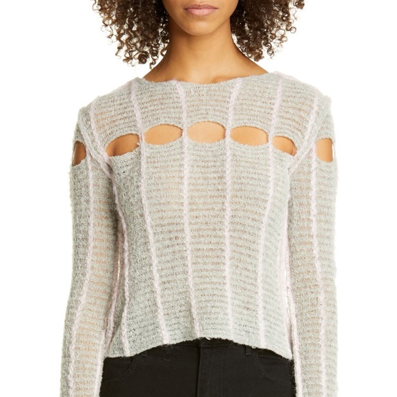 Eckhaus Latta Sweaters - Eckhaus Latta Grey Peaking Sweater size M grey pink